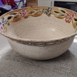 Vintage Stoneware Decorative Bowl 10.5" X 5" High